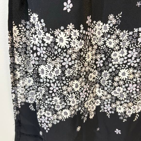 Black Floral Maxi Skirt Vintage Rikki J New York Size Medium Whimsygoth - Picture 3 of 9